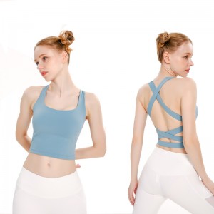 Workout quick dry yoga hot selling sexy open back racerback sport fitness sports bra