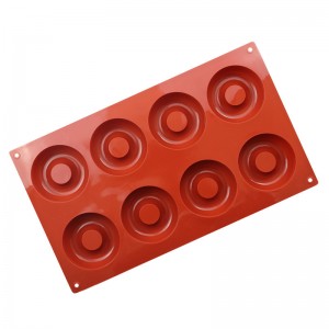 8-Piece Round Donut Silicone Cake Mould