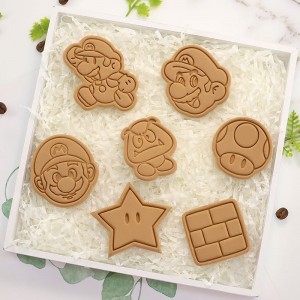 Super Mario cartoon cookie mold Mario diy cookie cutter 3d press fondant baking tool