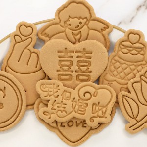 Bryllup Valentinsdag tegneserie kakeform hjemme fondant baking diy frosting 3d press cookie form