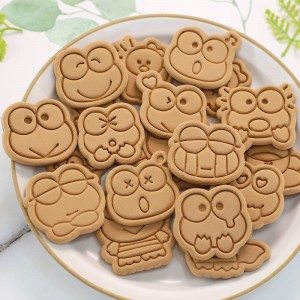 Didžiaakė varlė Kolobi animacinio filmo sausainių formelė namuose 3D spaudimas mielas „pasidaryk pats“ sausainių kepimo abrazyvas