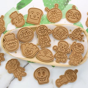 Muffa per biscotti di cartone animatu Anpanman, cuttura in casa, macinacaffè per fondente, strumentu di stampa 3D per biscotti