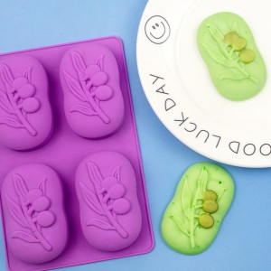 4 selv oliventre silikon kakeform håndlaget såpeform aromaterapi riskakeform