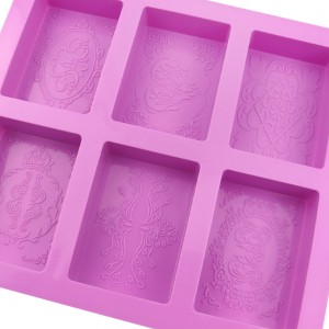 6 pattern nga silicone cake mold nga hinimo sa kamot nga soap mold aromatherapy mold chocolate rice cake mold
