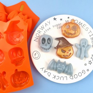 Muffa per torta in silicone à 6 cavità di Halloween Bat Ghost Cartoon