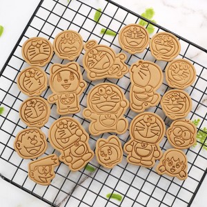 Cartoon cookie moffa robot qattus dar ħami għodda 3D istampa cookie moffa