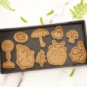 Totoro zane mai ban dariya gida yin burodin biscuit mold 3d danna kayan aikin kuki biscuit