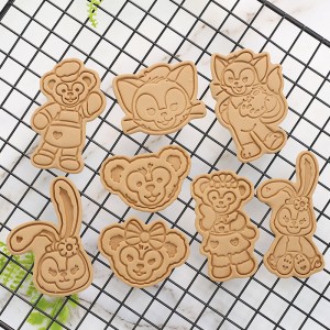 Molde de galletas de dibujos animados de oso Duffy para hornear en casa molde de glaseado DIY prensa 3d para hacer molde de galletas