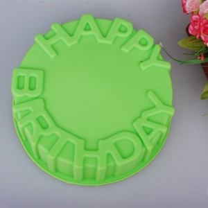Molde de silicona para tartas de feliz cumpleaños único Molde de molde para hornear de 8 pulgadas para hornear DIY