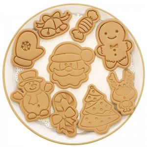 Kerst cartoon koekjesvorm thuis diy3d geperste fondant handgemaakte koekjesvorm