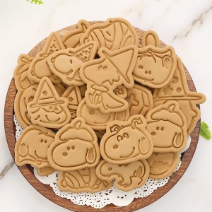 Cadılar bayramı Japon tarzı karikatür kurabiye kalıbı ebeveyn-çocuk DIY ev pişirme aracı 3D presleme kalıbı