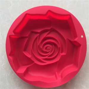 תבנית עוגת סיליקון ורד גדולה יחידה תבנית אפייה בטמפרטורה גבוהה