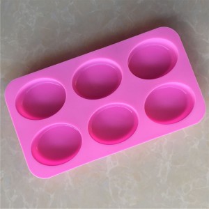 6 dutina velká oválná silikonová forma na dort ručně vyráběná forma na mýdlo