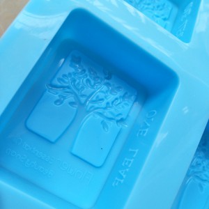 4-holte happy tree siliconen zeepvormen koud gemaakte zeepvormen