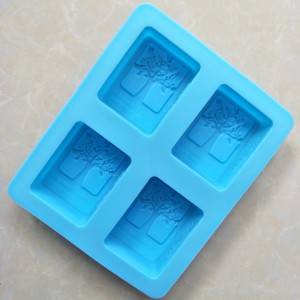Stampi per sapone in silicone à 4 cavità Stampi per sapone fatti à freddo