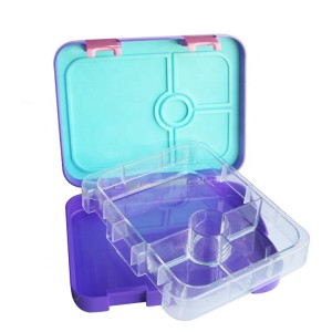 Çocuklar için Ağır Hizmet Tipi Plastik 4 Bölmeli Bento Öğle Yemeği Kutusu