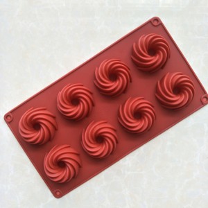 8 Cavity Swirl Silicone Cake Mould Wine Candy Mould
