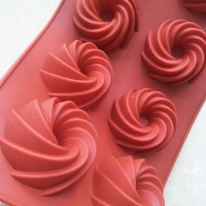 8 I-Cavity Swirl Silicone Cake Mold Wine Candy Mold