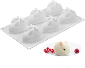 Gamay nga 6 celebrity mousse rabbit food grade silicone mold