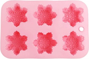 6 Even Snowflake Silikon kakeform Håndlaget såpeform