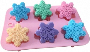6 Even Snowflake Silicone Cake Form Handgjord tvålform