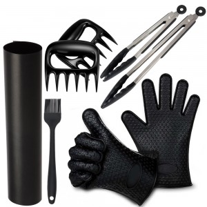 Yongli Set de utensilios de barbacoa para acampar, cocina, espátula de silicona, cepillo para barbacoa