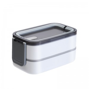 Plastic 2 Layer Bento Box Container ກ່ອງອາຫານທ່ຽງ