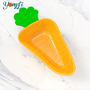 Prato infantil de silicone personalizado em forma de cenoura