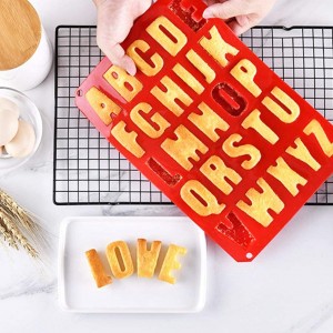 Letter Mold, 26 Cavities Alphabet Silicone Baking Trays Cake Mold