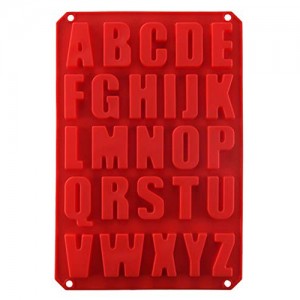 Letter Mold, 26 Cavities Alphabet Silicone Baking Trays Cake Mold
