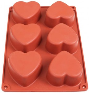 Moldes de silicona en forma de corazón para chocolate