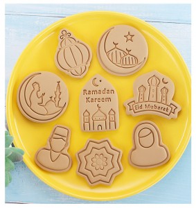 Yongli 6 PCS Eid Mubarak Cookie Cutter 3D Camel Moon Star Biscuit Molds Muslim Baking Molds Dough Cutter
