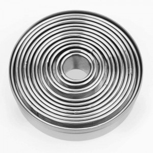 I-Stainless Steel Ring yokubhaka iiMolds 3 Cookie 11 Piece Round Cookie Biscuit Cutter