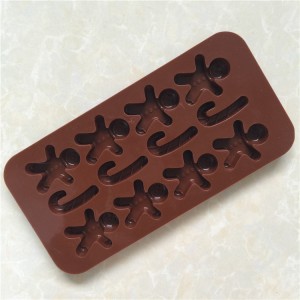 Yongli jul silikonformar för att baka gelétvål, godisrör, pepparkakor för män Chokladgodisform