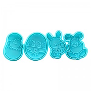 Yongli Easter Plunger Biscuit Cutter para sa Cake Cookies Silicone Stamp Cookie Cutter