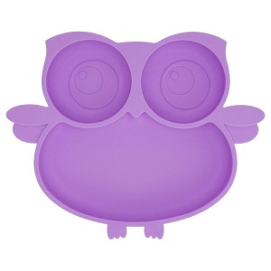 Yongli Baby Square Plate Silicone Owl Suction Food Silicone Stick Plates Sectioned Round set nga baby plate bowl kutsara