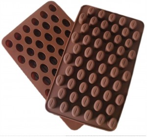 Yongli Silikonform 55 Cavity Mini Kaffebønner Sjokolade Sukker Godteriform Kakedekor