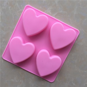 Yongli hjärtformade silikonformar Set med 2 för harts Mjukt godis Choklad Jello Gummy Ice Fudge Pet Treats Tvål Bomb