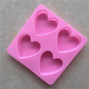 Yongli hjerteformede silikonformer sett med 2 for harpiks mykt godteri Sjokolade Jello Gummy Ice Fudge Kjæledyrsgodbiter Såper Bombe