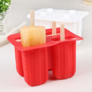 Yongli Popsicle Molds, 4 Cavities Popsicle Maker Food Grade Silicone Popsicle Molds ho an'ny Ankizy, Homemade Popsicles, Ice Pop Molds