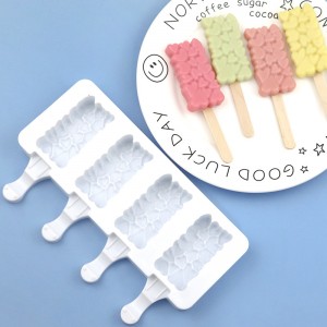 4 små Fanxin popsicle former DIY håndlagde iskremformer Sjokoladeformer uten pinner
