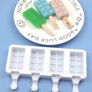 自家製アイスクリーム型 4 小さな正方形アイスキャンデー型 DIY アイスクリーム型スティックなし