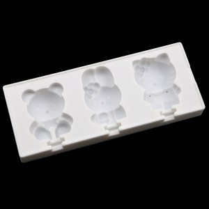 3 Bunny Bears Handmade Cartoon Popsicle Mold Summer Ice Cream Mould with Lid