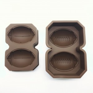 Yongli Silicone Rugby Ice Tray Moule Deux Compartiments Creative Oval Whisky Companion
