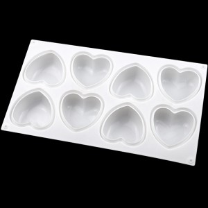 8 Bentuk Jantung Silicone Mousse Cake Mould DIY Aromatherapy Plester Mould
