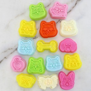 Cute cartoon dog cookie mold home 3d pressing diy cookie mold