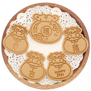 Nový rok a jarní festival požehnání sáček kreslená forma na sušenky Fulu Shouxi 3D trojrozměrný lisovací nástroj na pečení