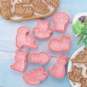 cat biscuit mold cartoon 3d stereo biscuit ເຄື່ອງມື baking