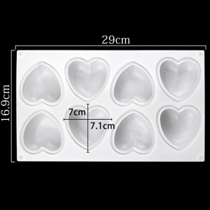 8 Hanga Heart Silicone Mousse Cake Mould DIY Aromatherapy Plaster Mold