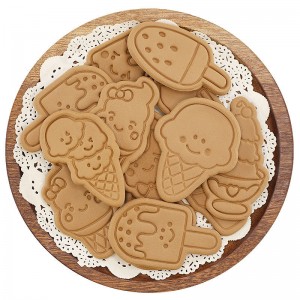 Ice Cream Ice Cream Cartoon Cookie Mould Popsicle Cone DIY Home 3D Press Cookie Baking Tool